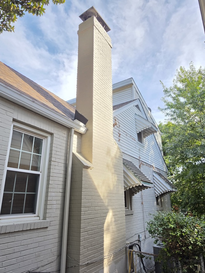 Finished chimney rebuilt, remortared, sealed and repainted